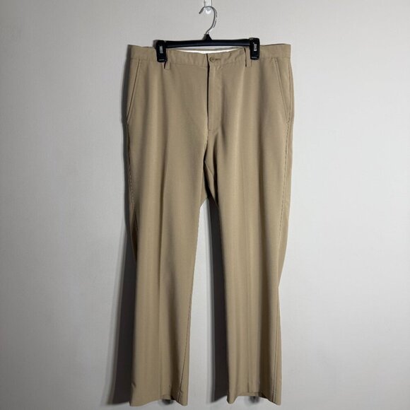 FootJoy Flat Front Chino Golf Pants Men's 36x32 Tan Performance Preppy Stretch - Picture 2 of 12